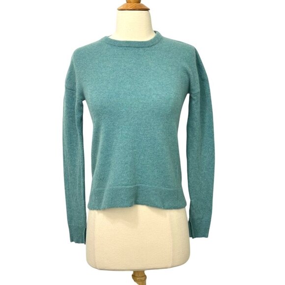 Zadig Voltaire Cici Star Patch Cashmere Sweater Green Blue Crewneck Soft Size XS - Picture 1 of 10